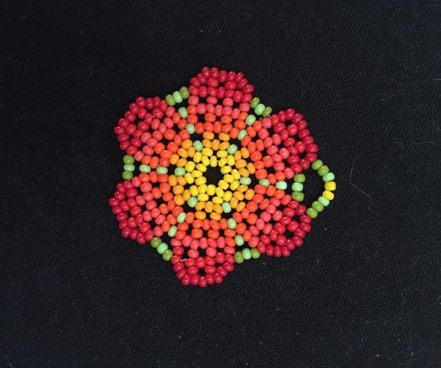 Beaded Peyote Stitch Flower Pendant