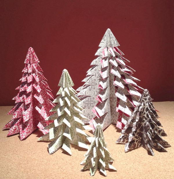 Patterned DIY Mini Christmas Trees Patterned DIY Mini Christmas Trees