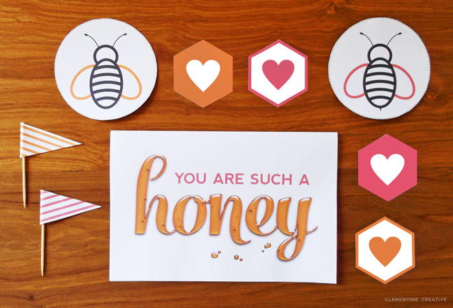 Bee a Honey Printable Valentine | FaveCrafts.com