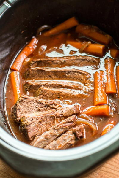 Slow Cooker Red Wine Beef Brisket