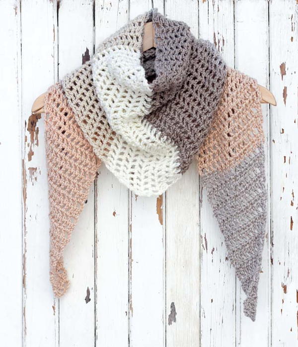 Desert Winds Modern Crochet Triangle Scarf Desert Winds Modern Crochet Triangle Scarf