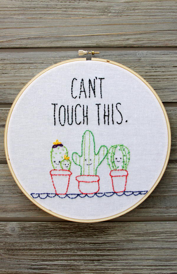 Cute Cactus Embroidery Cute Cactus Embroidery