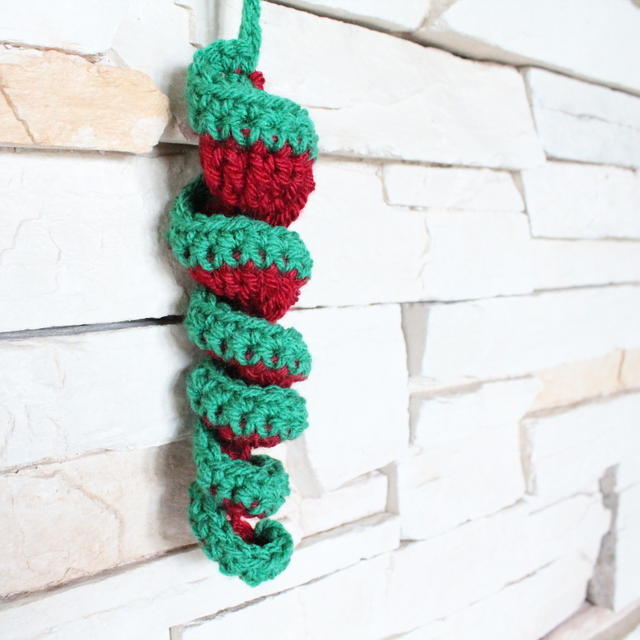 Crocheted Christmas Bauble Spiral Icicle Crocheted Christmas Bauble