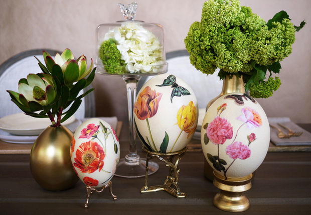 Ostrich Egg Decoupage Art Ostrich Egg Decoupage Art