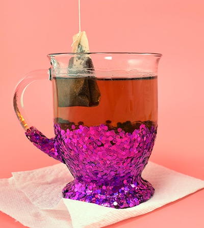 Glittery Glass Mug