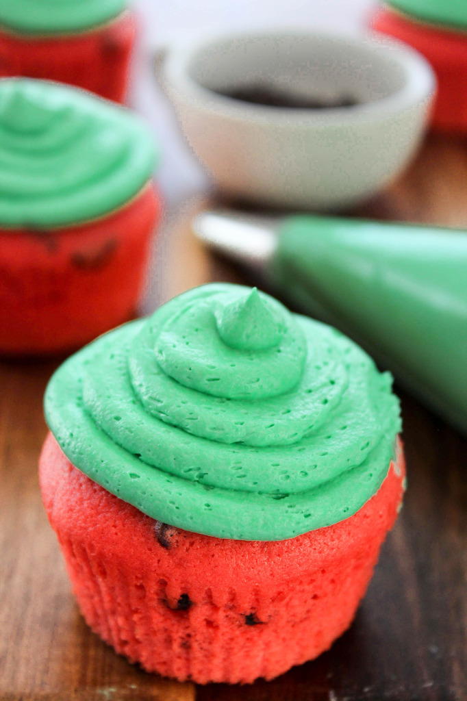 Watermelon Cupcakes | TheBestDessertRecipes.com