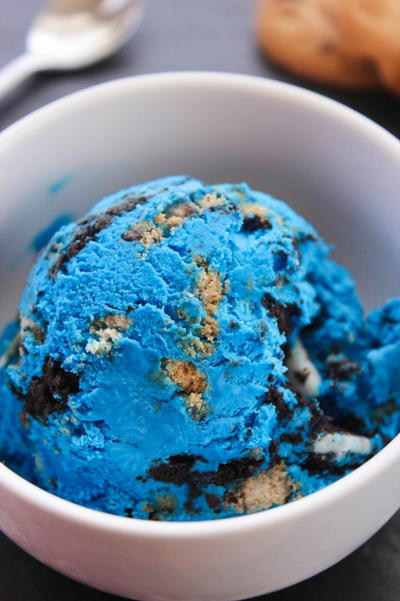 Homemade Cookie Monster Ice Cream Homemade Cookie Monster Ice Cream