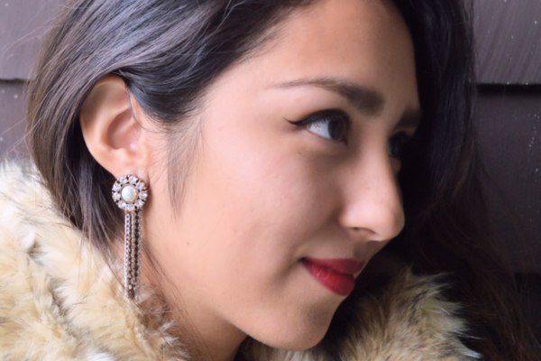 Draped Chain Rhinestone Earrings Draped Chain Rhinestone Earrings