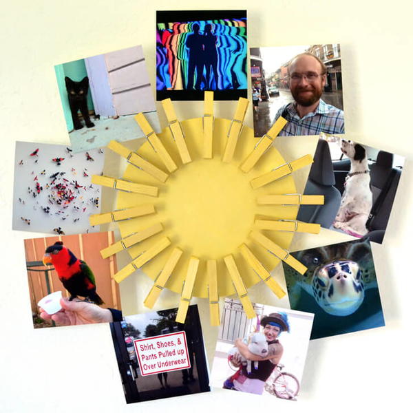 Sunny Clothespin Photo Wall Sunny Clothespin Photo Wall