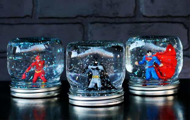 Superhero Homemade Snow Globes Superhero Homemade Snow Globes