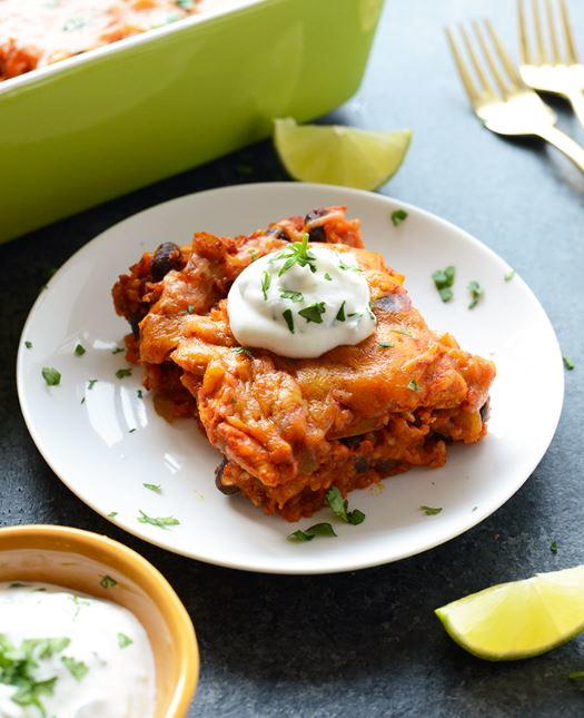 Healthy Chicken Enchilada Casserole with Brown Rice Healthy Chicken Enchilada Casserole with Brown Rice