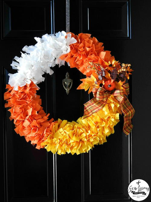 Candy Corn Fabric Wreath_2