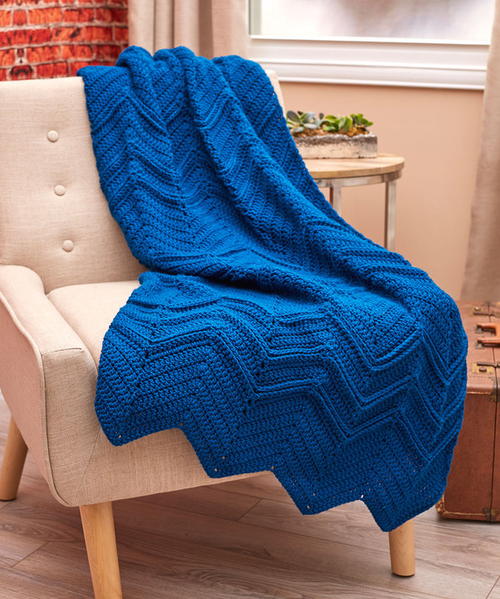 Elegant Ripples Crochet Throw