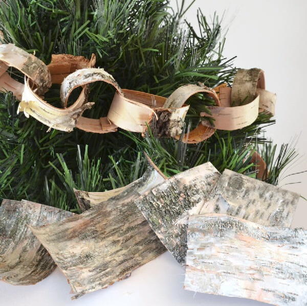 Natural Birch Bark Garland Natural Birch Bark Garland
