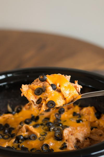 Chicken Salsa and Cream Cheese Enchilada Casserole