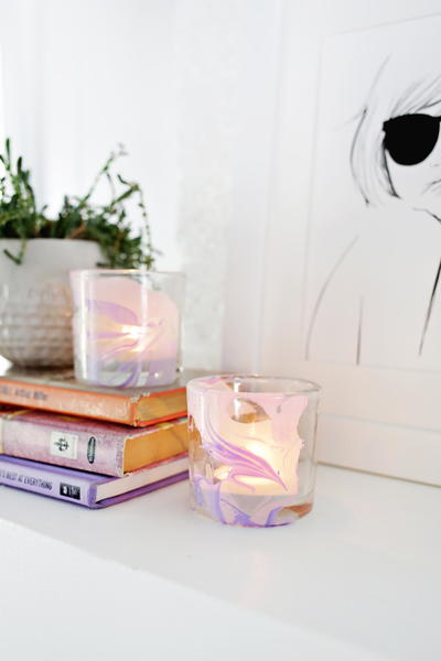Marbled Votive DIY Table Decoration Marbled Votive DIY Table Decoration