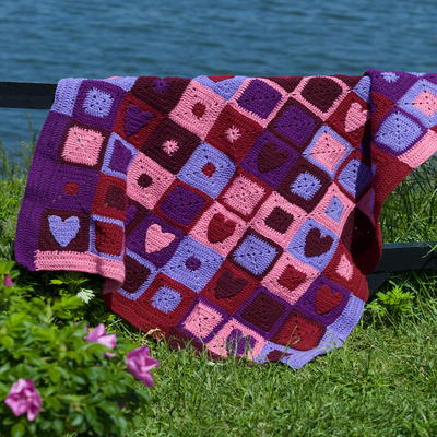 Happy Hearts Crochet Afghan