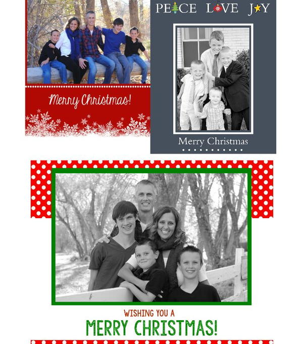 Christmas Photo Printable Card Templates Christmas Photo Printable Card Templates