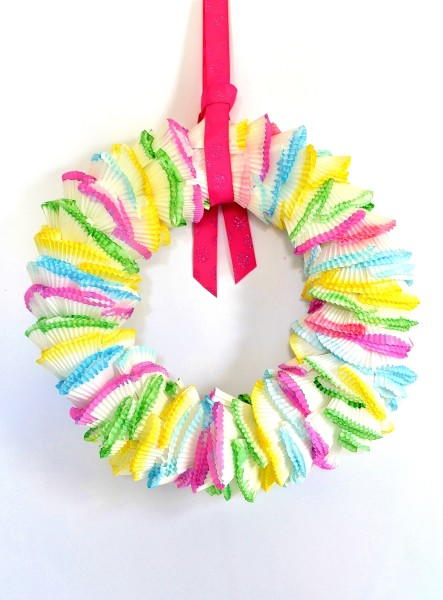 Colorful Cupcake Liner Wreath Colorful Cupcake Liner Wreath