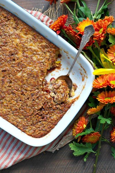 Cranberry Pecan Corn Pudding