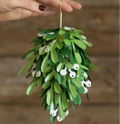 Printable Paper Mistletoe Kissing Ball