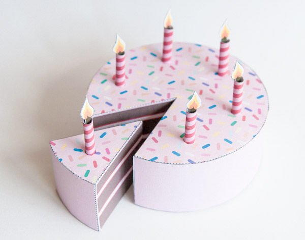 "Let's Party" Printable Birthday Cake | AllFreePaperCrafts.com