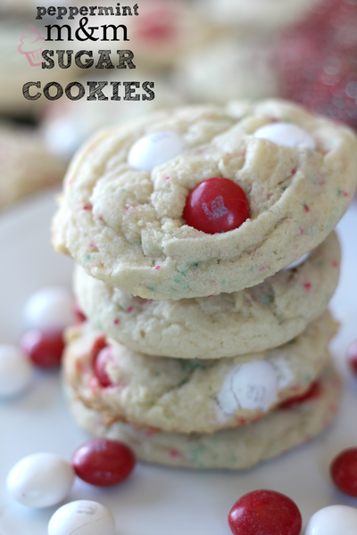 Peppermint MM Sugar Cookies Peppermint M&M Sugar Cookies