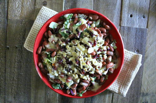 Chopped Green Salad with Red Beans and Almonds Chopped Green Salad with Red Beans and Almonds