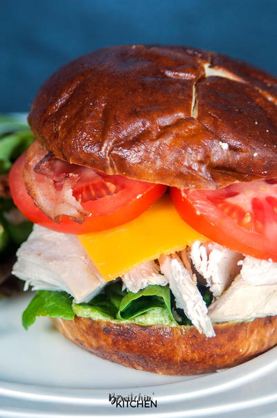 Swiss Chalet Copycat Chicken Club on a Pretzel Bun Swiss Chalet Copycat Chicken Club on a Pretzel Bun