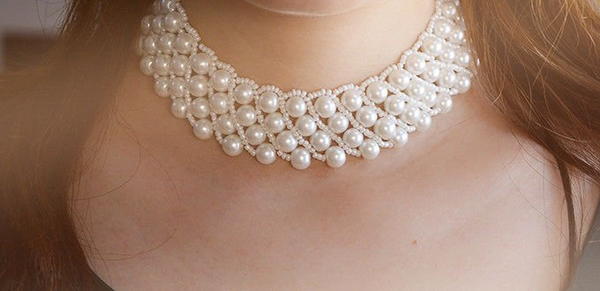 Frosty Pearl Choker Necklace Frosty Pearl Choker Necklace
