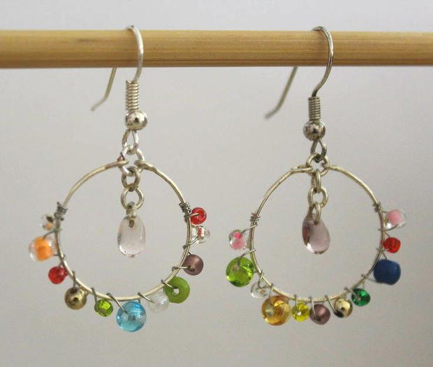 Stashbusters Beaded Hoop Earrings Stashbusters Beaded Hoop Earrings