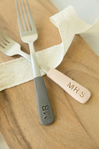 Personalized Clay Wedding Cake Forks Personalized Clay Wedding Cake Forks