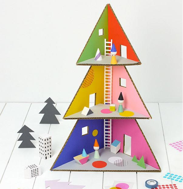 Christmas Tree Cardboard Doll House Christmas Tree Cardboard Doll House