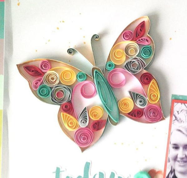 Pretty Pastel Paper Quilled Butterfly Pretty Pastel Paper Quilled Butterfly