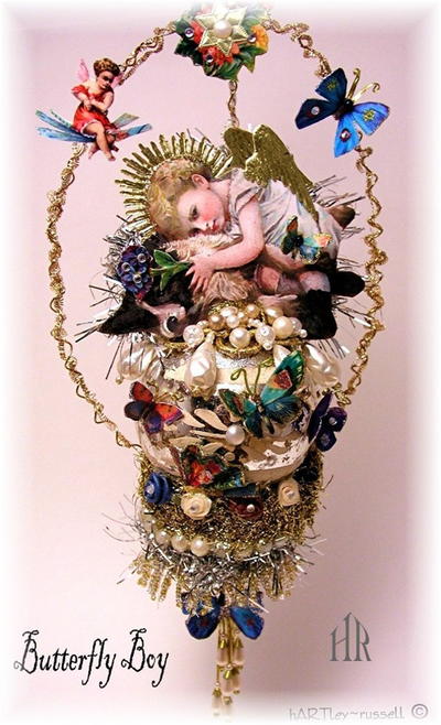 Butterfly Boy Vintage Christmas Ornament Butterfly Boy Vintage Christmas Ornament