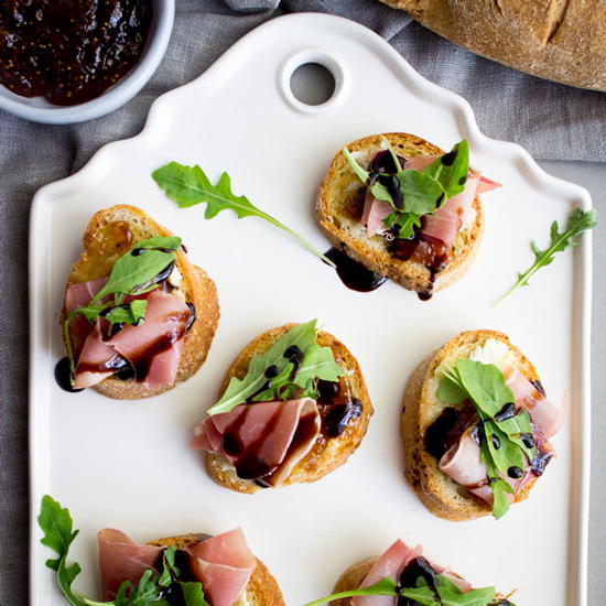 Crostini with Fig Prosciutto Crostini with Fig & Prosciutto