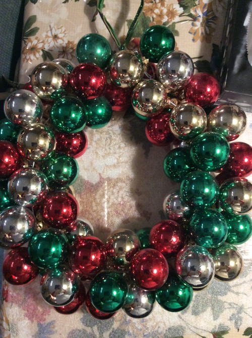 Vintage Ball Ornament Wreath Vintage Ball Ornament Wreath