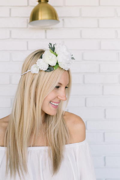 White Flower Crown DIY