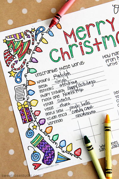 Quick Printable Christmas Worksheets Quick Printable Christmas Worksheets