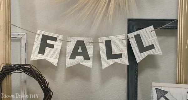 Fall Banner Made from Book Pages Fall Banner Made from Book Pages