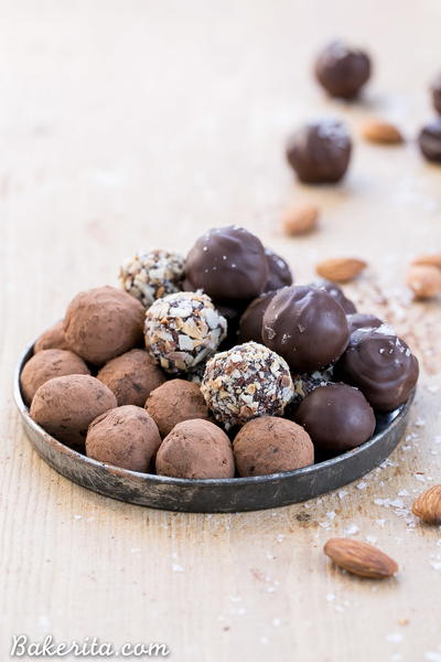 Salted Almond Chocolate Truffles Salted Almond Chocolate Truffles