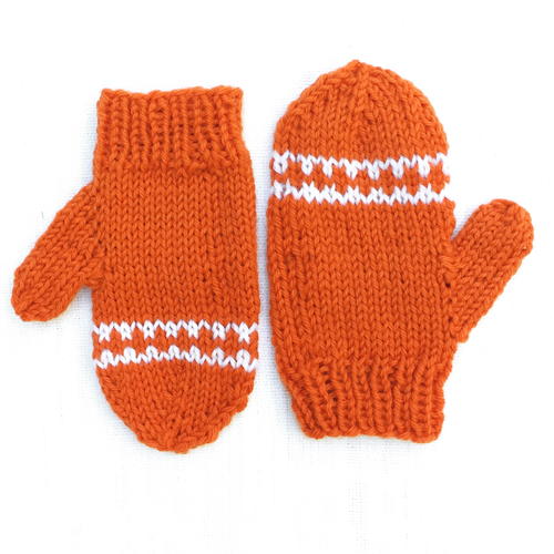Orange Striped Toddler Mittens Orange Striped Toddler Mittens