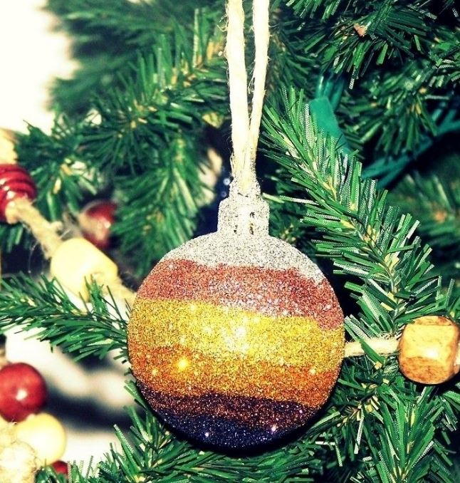 Glitter Striped Ball Ornaments Glitter Striped Ball Ornaments