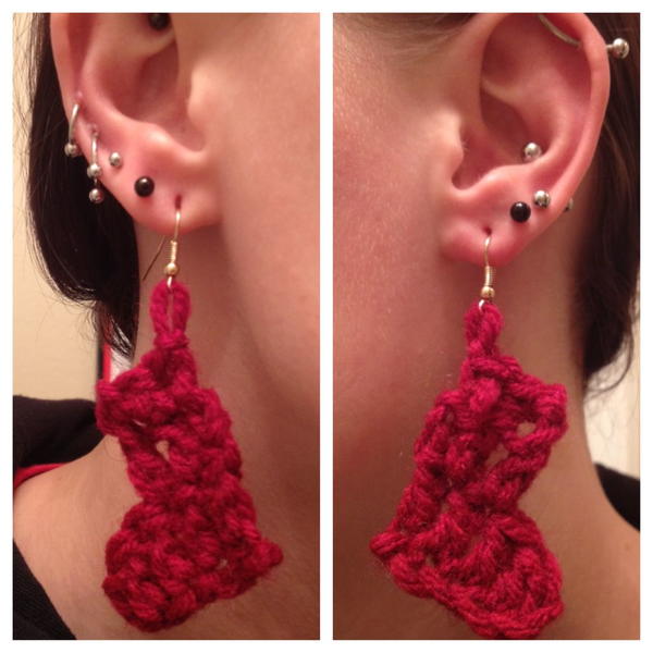 Crochet Stocking DIY Earrings Crochet Stocking DIY Earrings