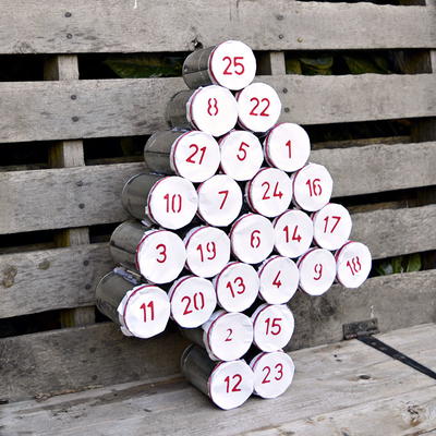 Upcycled Tin Can Advent Calendar
