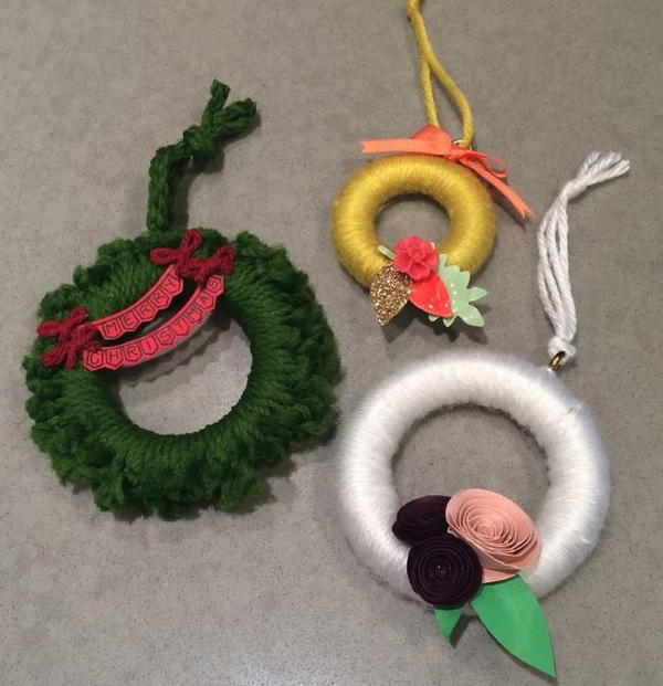 Thrifty Curtain Ring Wreath Ornaments Thrifty Curtain Ring Wreath Ornaments