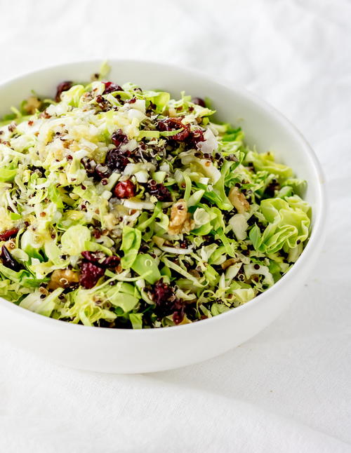 Holiday Brussels Sprout Salad with Cranberries and Quinoa Holiday Brussels Sprout Salad with Cranberries and Quinoa