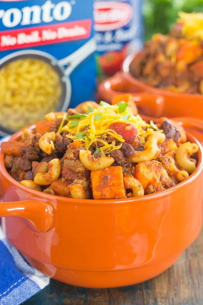 Sweet Potato Chili Pasta