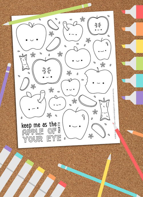 Bushel of Apples Coloring Page