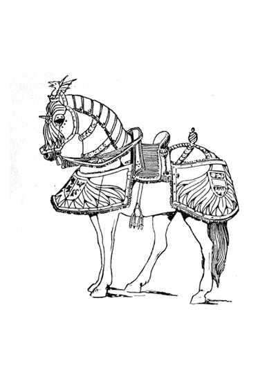 Armored Horses Coloring Page